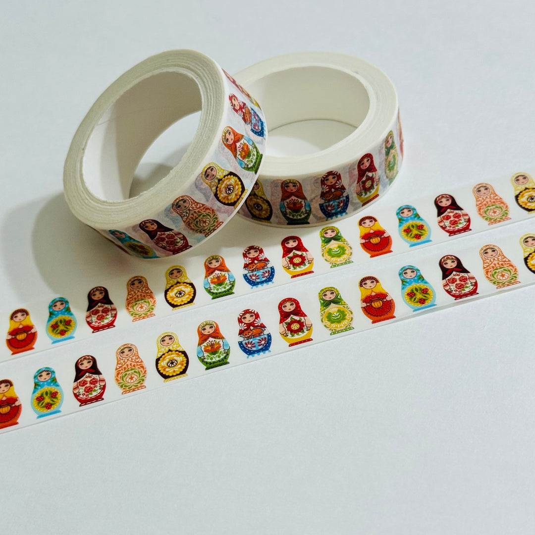 NESTING RUSSIAN DOLLS Various Designs Washi Tape ~ 1 Roll ~ 15mm x 10m (33 Feet)