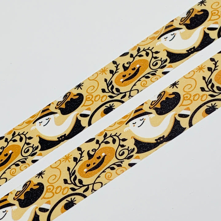 NON-CHALANT GHOSTS & VINES Halloween Washi Tape ~ 1 Roll ~ 15mm x 10m (33 Feet)