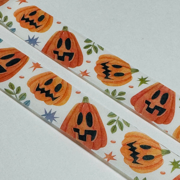 LOPSIDED GRINNING JACK-O-LANTERNS Halloween Washi Tape ~ 1 Roll ~ 15mm x 10m (33 Feet)