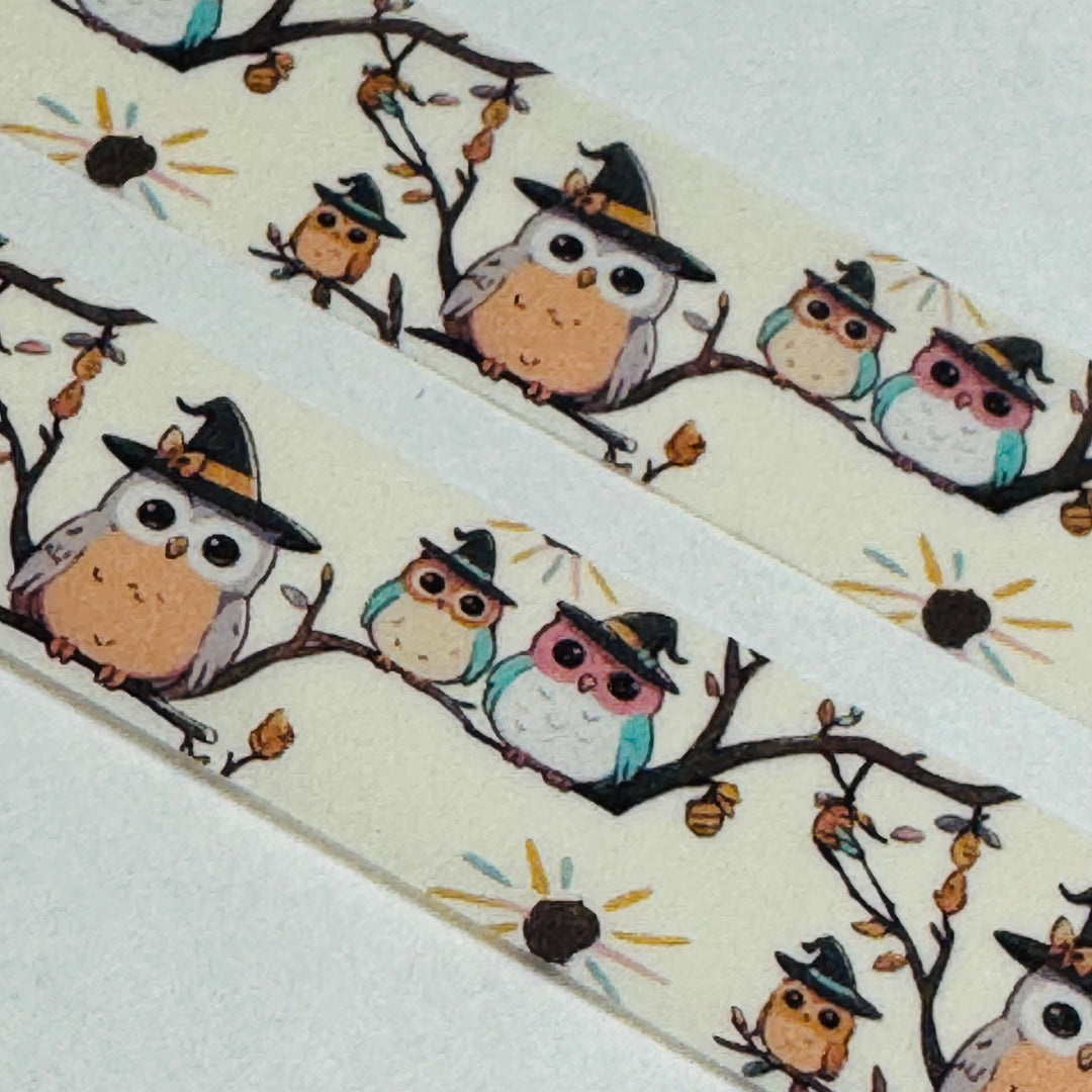WITCH OWLS PERCHED On HALLOWEEN NIGHT Washi Tape ~ 1 Roll ~ 15mm x 10m (33 Feet)