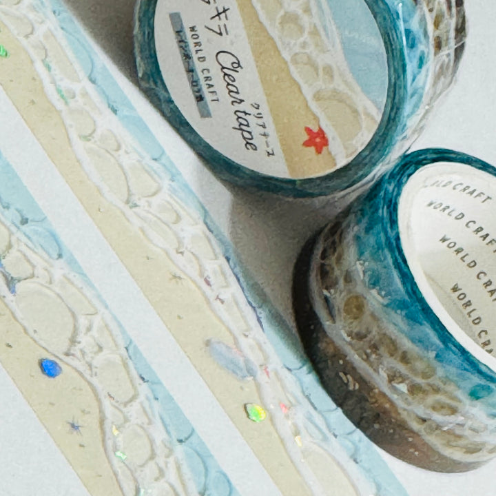 ROLLING BEACH Waves World Craft PET Washi Tape ~ 1 Roll ~ 20mm x 5m (16 Feet) ~ 1 Roll ~ 20mm x 5m (16 Feet)