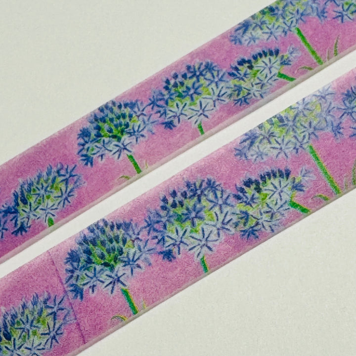 VIOLET AFRICAN LILIES AGAPANTHUS Floral Saien Masking Washi Tape ~ 1 Roll ~ 15mm x 7m (23 Feet)