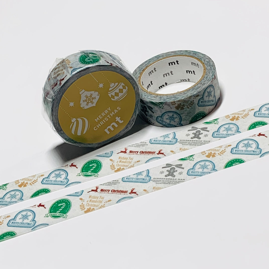 CHRISTMAS STICKER TYPOGRAPHY 2023 MT Washi Tape ~ 1 Roll ~ 15mm x 7m (23 Feet)