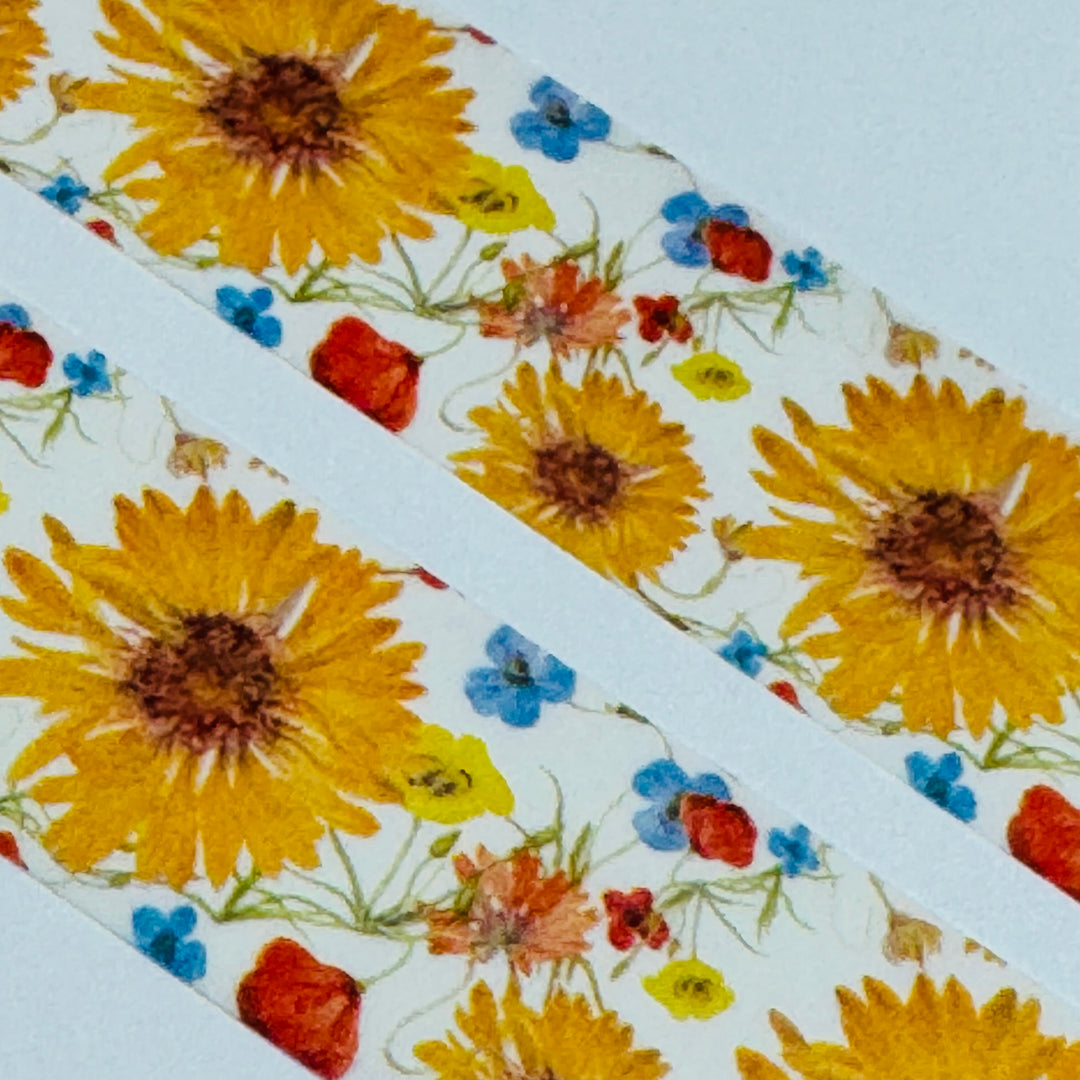 ARRAY OF GLORIOUS SUNFLOWERS Washi Tape ~ 1 Roll ~ 15mm x 10m (33 Feet)