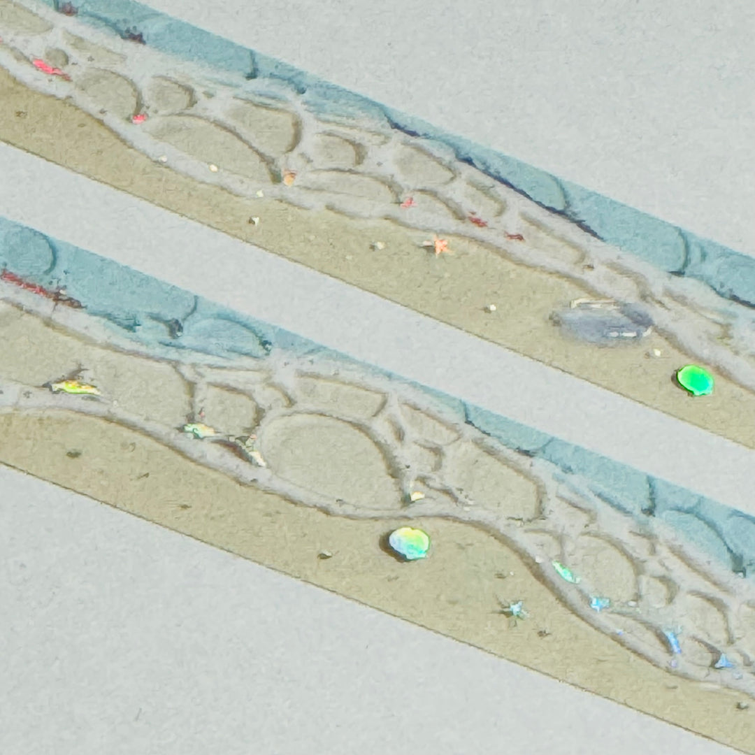 ROLLING BEACH Waves World Craft PET Washi Tape ~ 1 Roll ~ 20mm x 5m (16 Feet) ~ 1 Roll ~ 20mm x 5m (16 Feet)