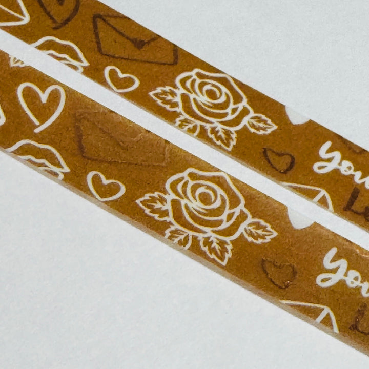 YOU'RE MY LOVE Valentine Rose Gold Foil Washi Tape ~ 1 Roll ~ 15mm x 10m (33 Feet)