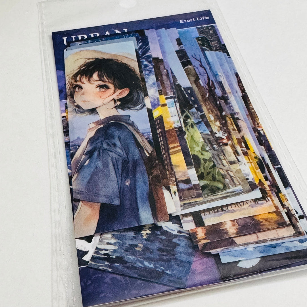 MIDNIGHT LIFE GIRL In The City Ephemera Sticker Pack ~ 25 Pieces ~ 30mm x 95mm