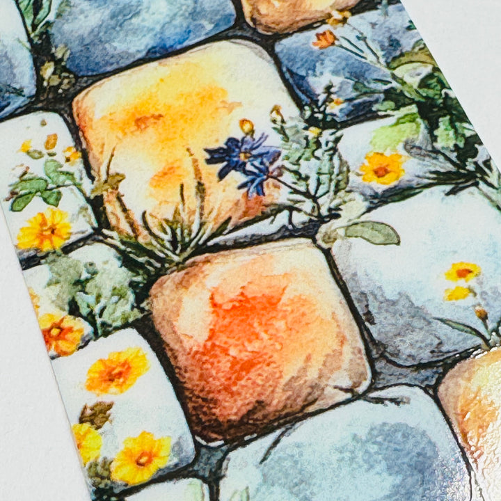STEPPING STONES FLOWER PATH PET Washi Tape ~ 1 Roll ~ 40mm x 2m (7 Feet)