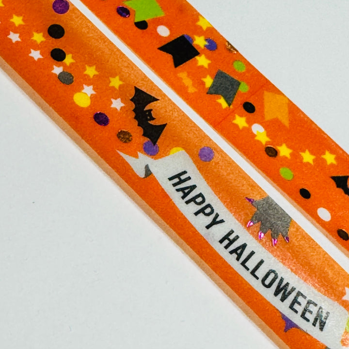 HALLOWEEN TRICK Or TREAT PARTY Foiled Saien Masking Washi Tape ~ 1 Roll ~ 15mm x 5m (Feet)