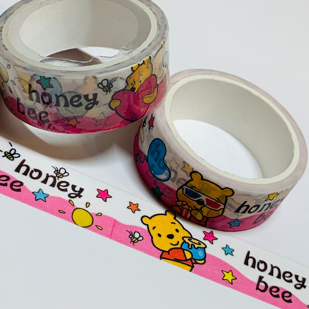 PINK HONEY BEAR & Friends Washi Tape ~ 1 Roll ~ 15mm x 5m (16 Feet)