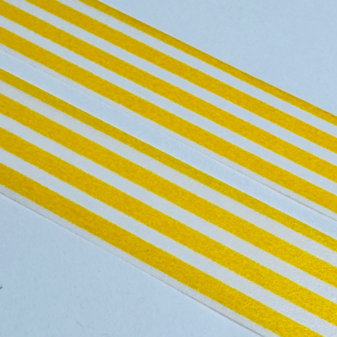 DANDELION YELLOW BORDER Stripes Mt Washi Tape ~ 1 Roll ~ 15mm x 7m (23 Feet)
