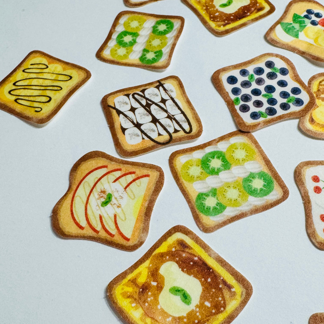 SWEET BREAD TOAST Breakfast Sticker Flakes Pack ~ 30 Pieces