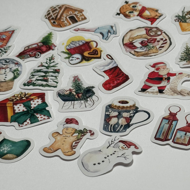 WARM & COZY CHRISTMAS Peelable Stickers  ~ 46 Pieces ~ Approximately 38mm