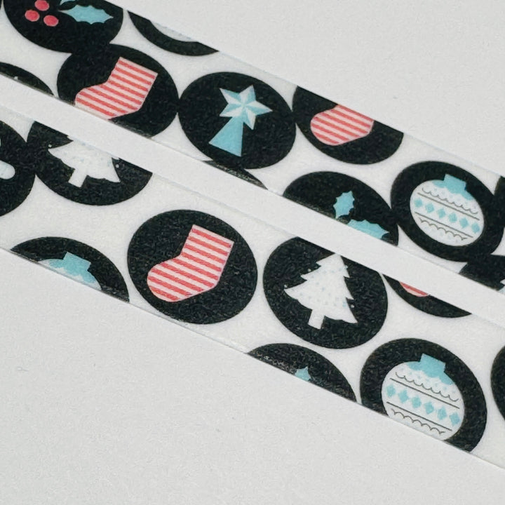 CHRISTMAS MOTIF DOT ICONS MT Washi Tape ~ 1 Roll ~ 15mm x 7m (23 Feet)