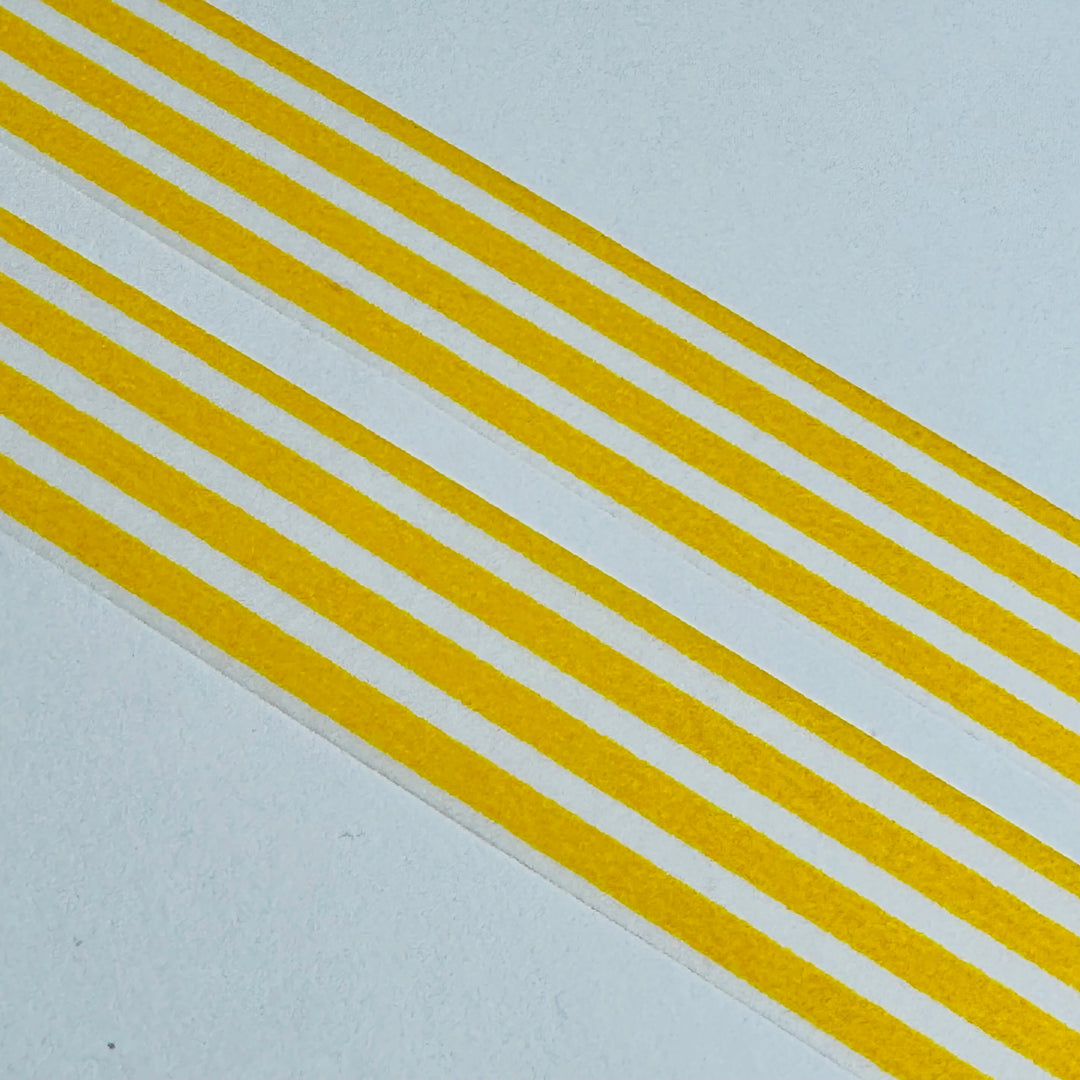 DANDELION YELLOW BORDER Stripes Mt Washi Tape ~ 1 Roll ~ 15mm x 7m (23 Feet)