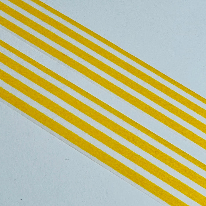 DANDELION YELLOW BORDER Stripes Mt Washi Tape ~ 1 Roll ~ 15mm x 7m (23 Feet)