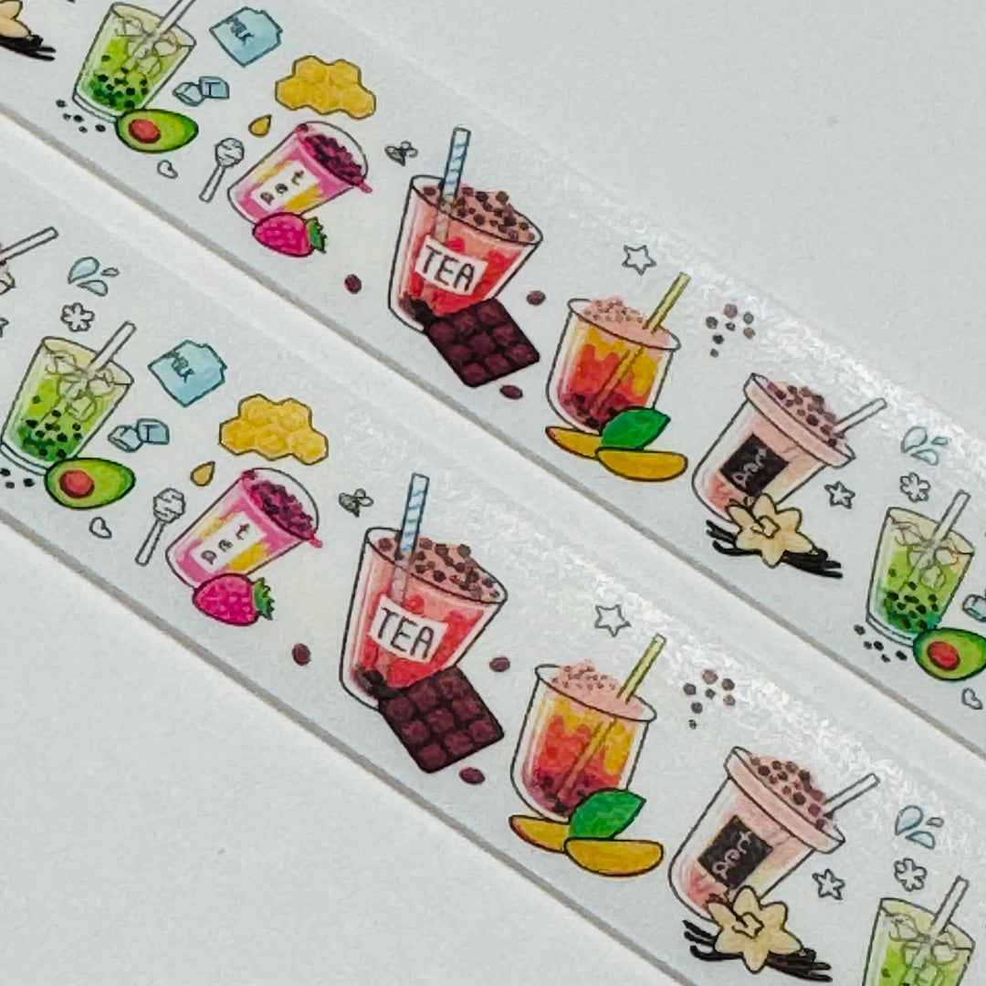 WIDE VARIETY OF BUBBLE TEAS Washi Tape ~ 1 Roll ~ 15mm x 10m (33 Feet)