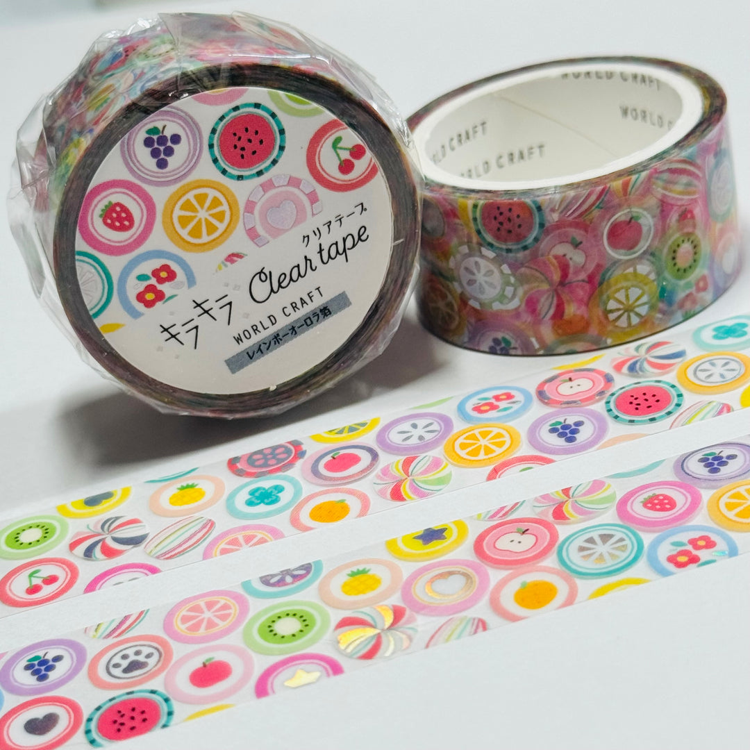 FRUIT FLAVORED Candy Slices World Craft PET Washi Tape ~ 1 Roll ~ 20mm x 5m (16 Feet) ~ 1 Roll ~ 20mm x 5m (16 Feet)