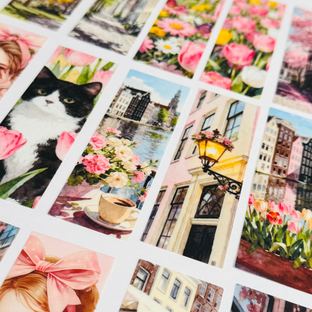 SPRING FLING GIRL In The City Ephemera Sticker Pack ~ 25 Pieces ~ 30mm x 95mm