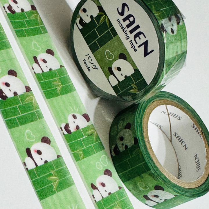 HIDE And SEEK PANDAS Saien Masking Washi Tape ~ 1 Roll ~ 15mm x 7m (23 Feet)