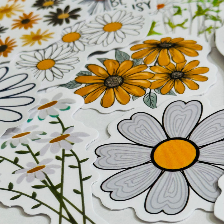 STORIES Of DAISIES Floral Peelable Stickers  ~ 50 Pieces ~ Each Sticker is Approximately 30-50mm