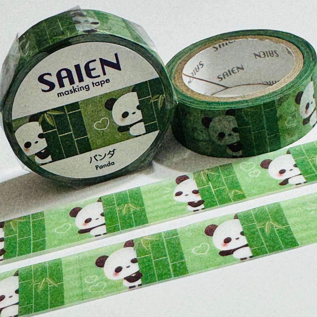 HIDE And SEEK PANDAS Saien Masking Washi Tape ~ 1 Roll ~ 15mm x 7m (23 Feet)