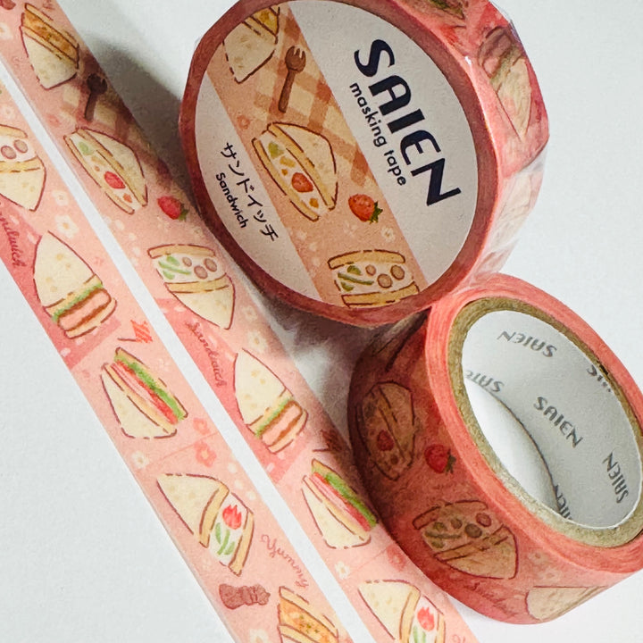 PICNIC STUFFED SANDWICHES FOOD Saien Masking Washi Tape - 1 Roll - 15mm x 7m (23 Feet)