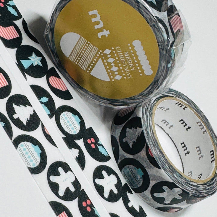 CHRISTMAS MOTIF DOT ICONS MT Washi Tape ~ 1 Roll ~ 15mm x 7m (23 Feet)