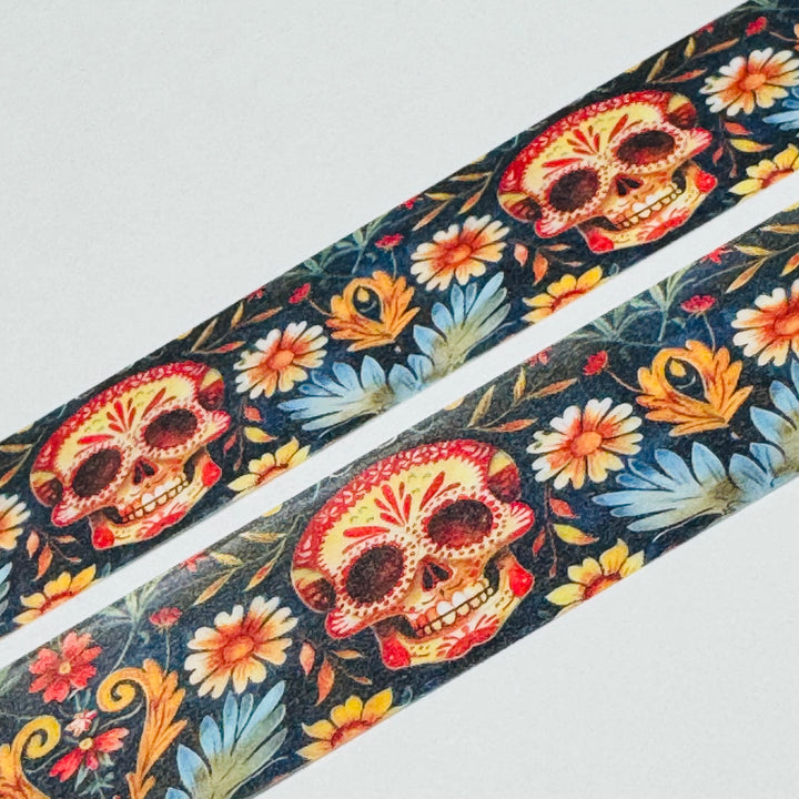 DIA de LOS MUERTOS FLOWER BED HALLOWEEN Amanda Mischell Washi Tape ~ 1 Roll ~ 24mm x 10m (33 Feet)