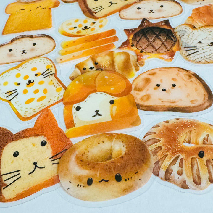 ARTISAN WARM BAKING Bread Transparent Peelable Stickers  ~ 40 Pieces ~ 30x40mm Each