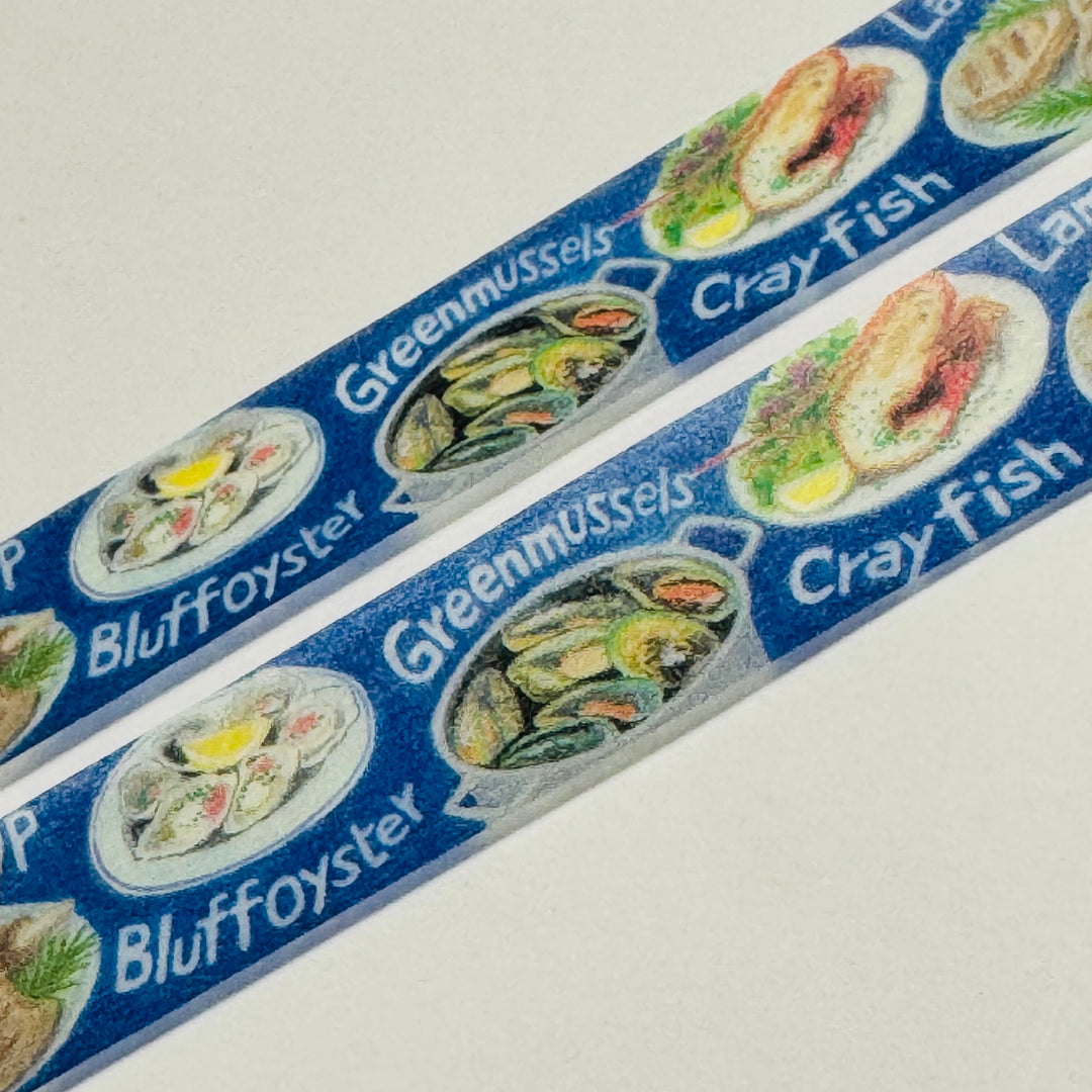 NEW ZEALAND SEAFOOD BUFFET Saien Masking Washi Tape - 1 Roll - 15mm x 7m (23 Feet)