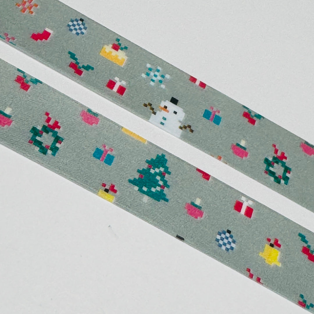 PIXEL CHRISTMAS TIME GRAPHICS MT Washi Tape ~ 1 Roll ~ 15mm x 7m (23 Feet)