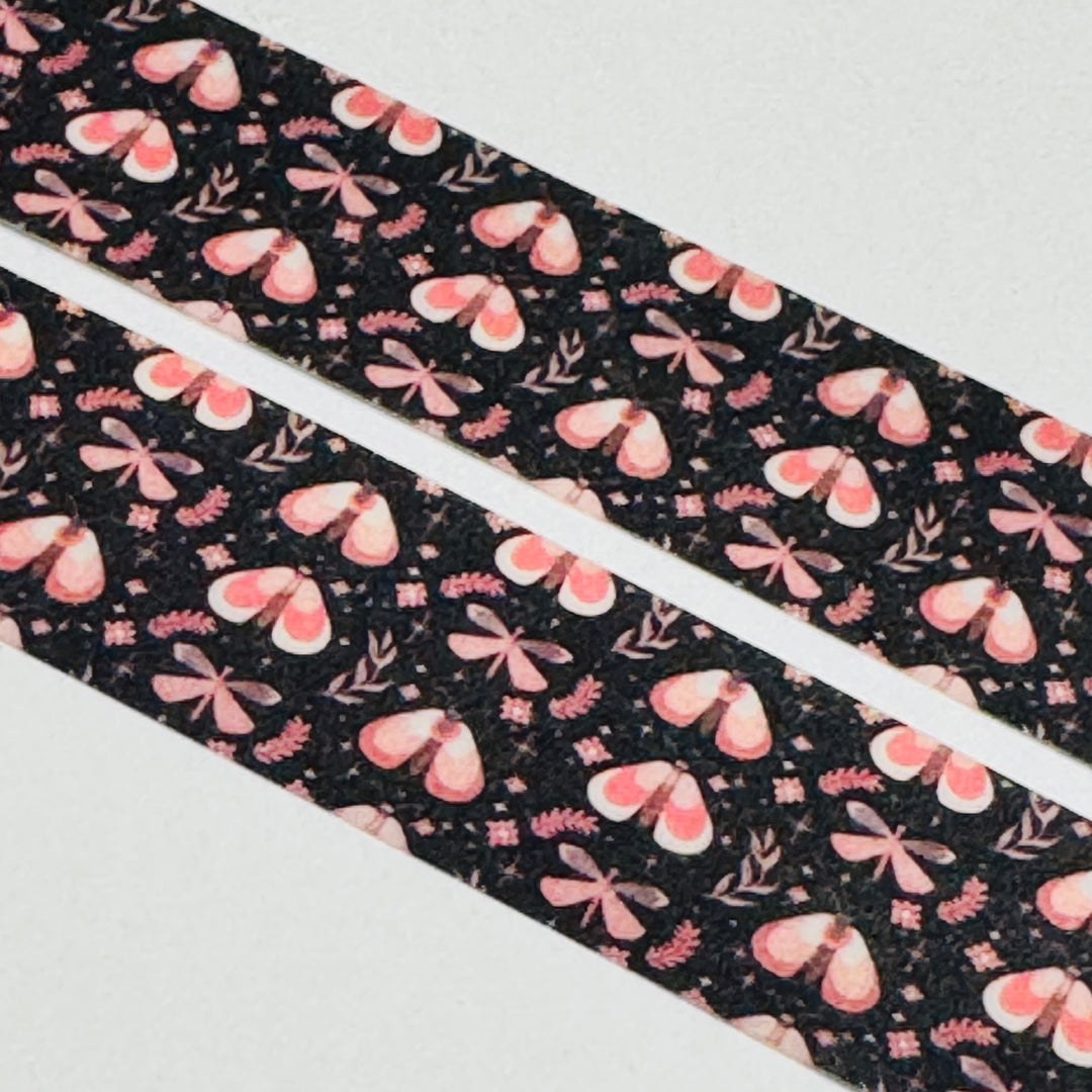 A WHISPER OF FLUTTERING MOTHS Fall Washi Tape ~ 1 Roll ~ 15mm x 10m (33 Feet)