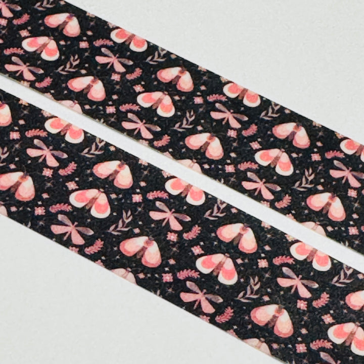 A WHISPER OF FLUTTERING MOTHS Fall Washi Tape ~ 1 Roll ~ 15mm x 10m (33 Feet)