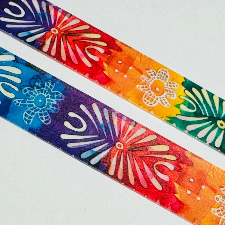 FLORAL PAPER GARLAND Washi Tape - 1 Roll - 15mm x 10m (33 Feet)