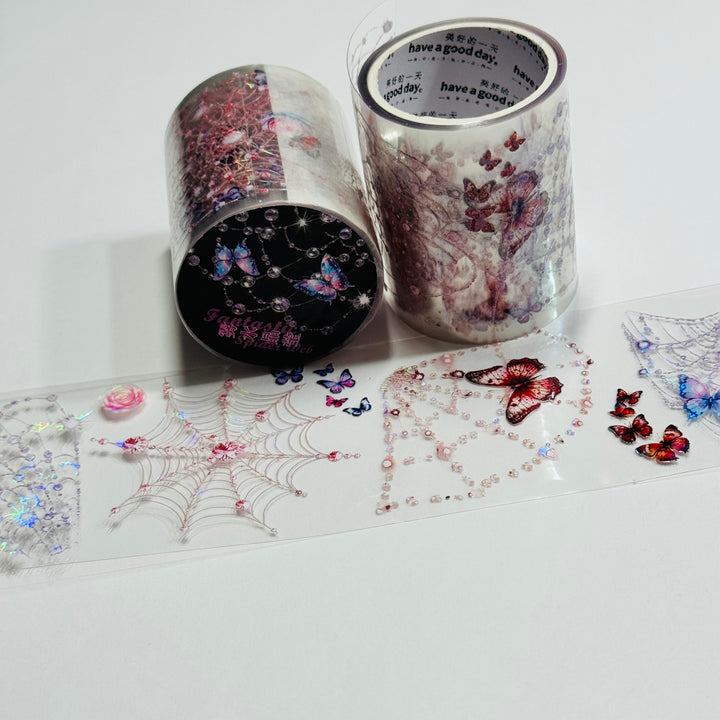 IRRIDESCENT LAVENDER BUTTERFLY SPIDERWEBS Halloween PET Washi Tape ~ 1 Roll ~ 50mm x 2m (7 Feet) (Copy) (Copy)