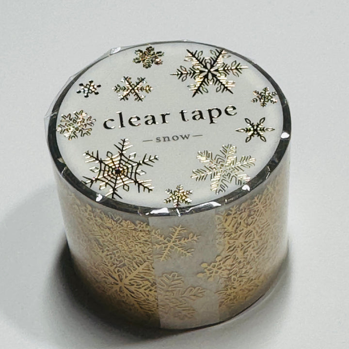 SPARKLING GOLD CHRISTMAS SNOWFLAKES Mind Wave PET Washi Tape ~ 1 Roll ~ 30mm x 3m (10 Feet)