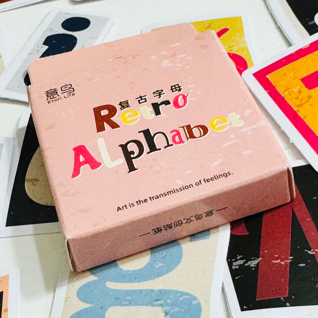 RETRO RANSOM ALPHABET Letters Peelable Stickers  ~ 52 Pieces ~ 40mm