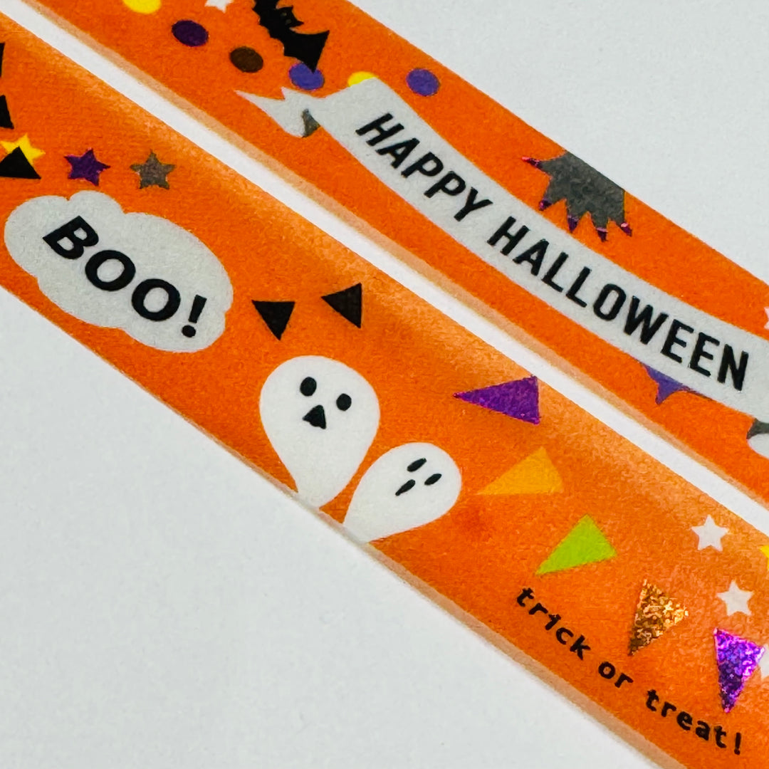 HALLOWEEN TRICK Or TREAT PARTY Foiled Saien Masking Washi Tape ~ 1 Roll ~ 15mm x 5m (Feet)