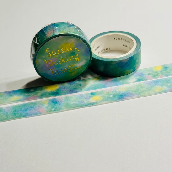 WATERCOLOR BLUE GALAXY Sky World Craft Washi Tape ~ 1 Roll ~ 15mm x 7m (23 Feet)