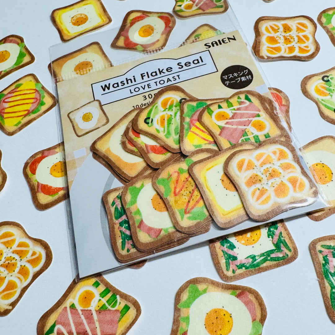 AVOCADO And EGG TOAST Breakfast Sticker Flakes Pack ~ 30 Pieces