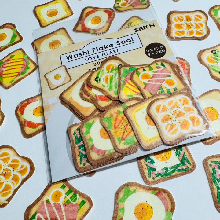 AVOCADO And EGG TOAST Breakfast Sticker Flakes Pack ~ 30 Pieces