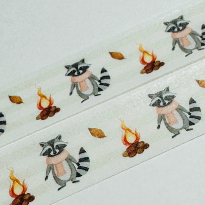 RACCOON BRAVING THE COLD WEATHER Washi Tape ~ 1 Roll ~ 15mm x 10m (33 Feet)