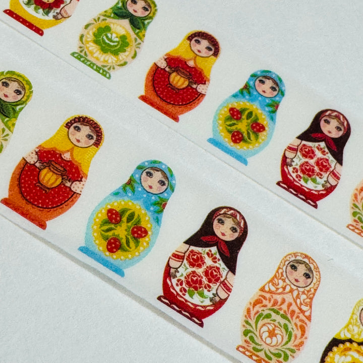 NESTING RUSSIAN DOLLS Various Designs Washi Tape ~ 1 Roll ~ 15mm x 10m (33 Feet)
