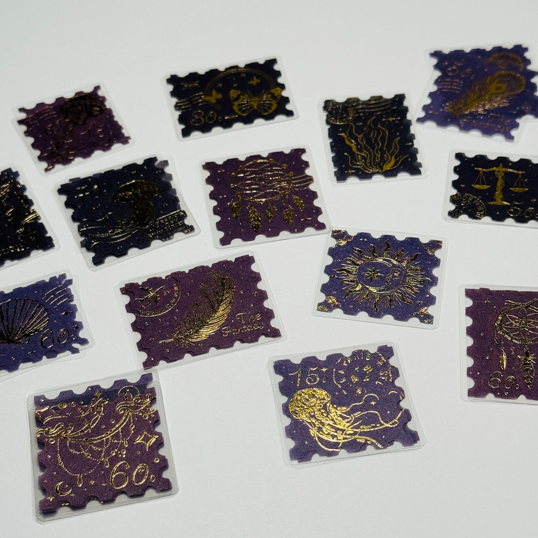 FANTASY SUN WATER & EARTH BGM Gold Foil Sticker Pack  ~ 45 Pieces