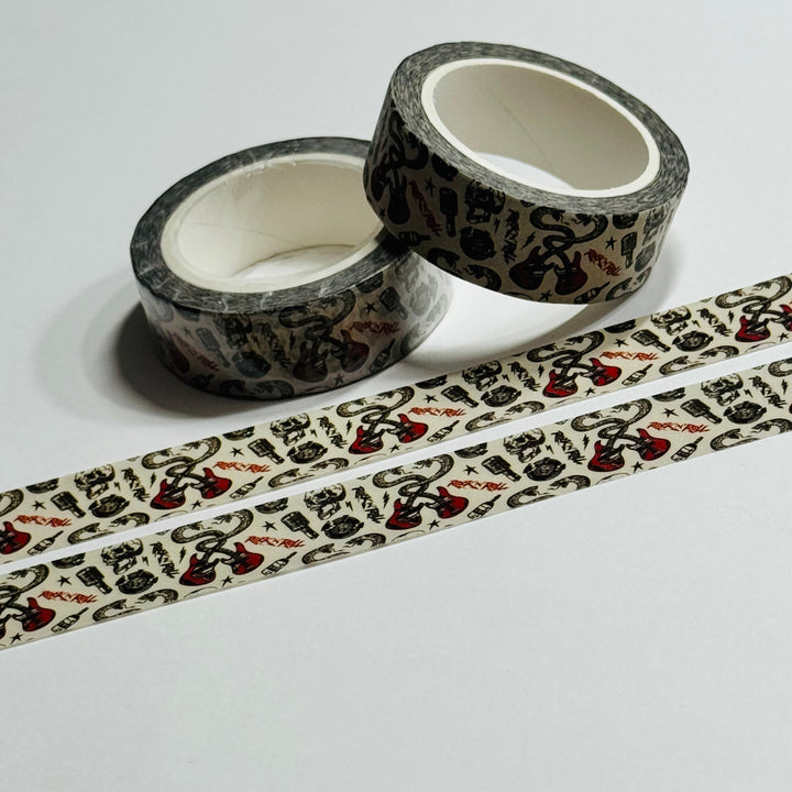 ROCK & ROLL LIFE On The ROAD Washi Tape ~ 1 Roll ~ 15mm x 10m (33 Feet)