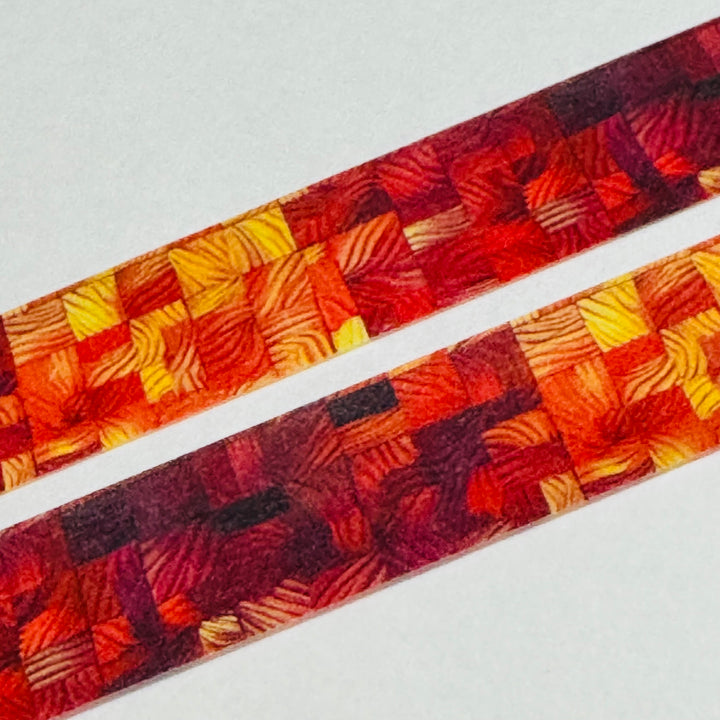 AUTUMN OMBRE FIRE RED BLOCKS Amanda Mischell Washi Tape ~ 1 Roll ~ 15mm x 10m (33 Feet)