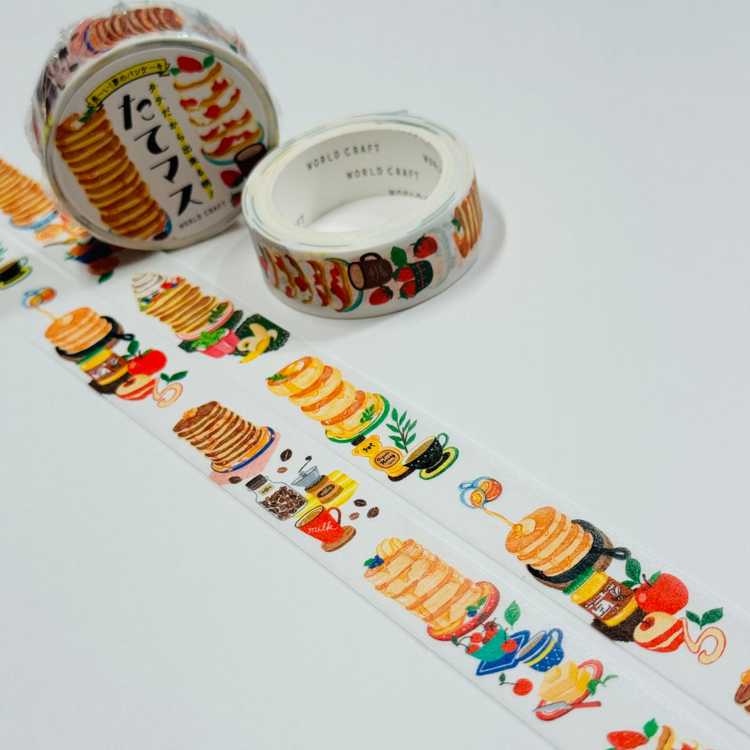 PANCAKES A MILE HIGH World Craft Washi Tape ~ 1 Roll ~ 15mm x 7m (23 Feet)