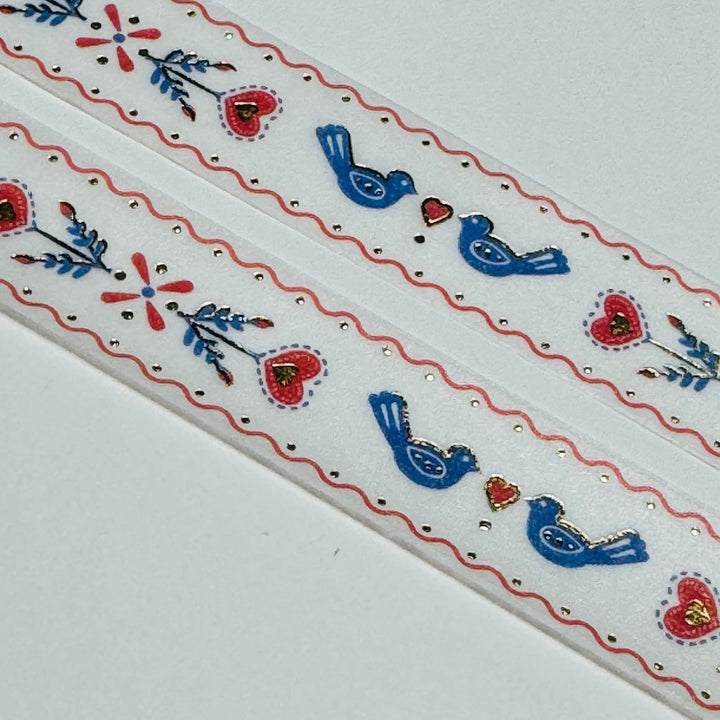 FOLK ART DUTCH EMBROIDERY In Gold Foil Washi Tape Designed By BGM ~ 1 Roll ~ 1mm x 5m (16 Feet)