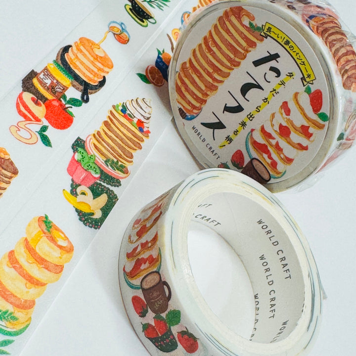 PANCAKES A MILE HIGH World Craft Washi Tape ~ 1 Roll ~ 15mm x 7m (23 Feet)